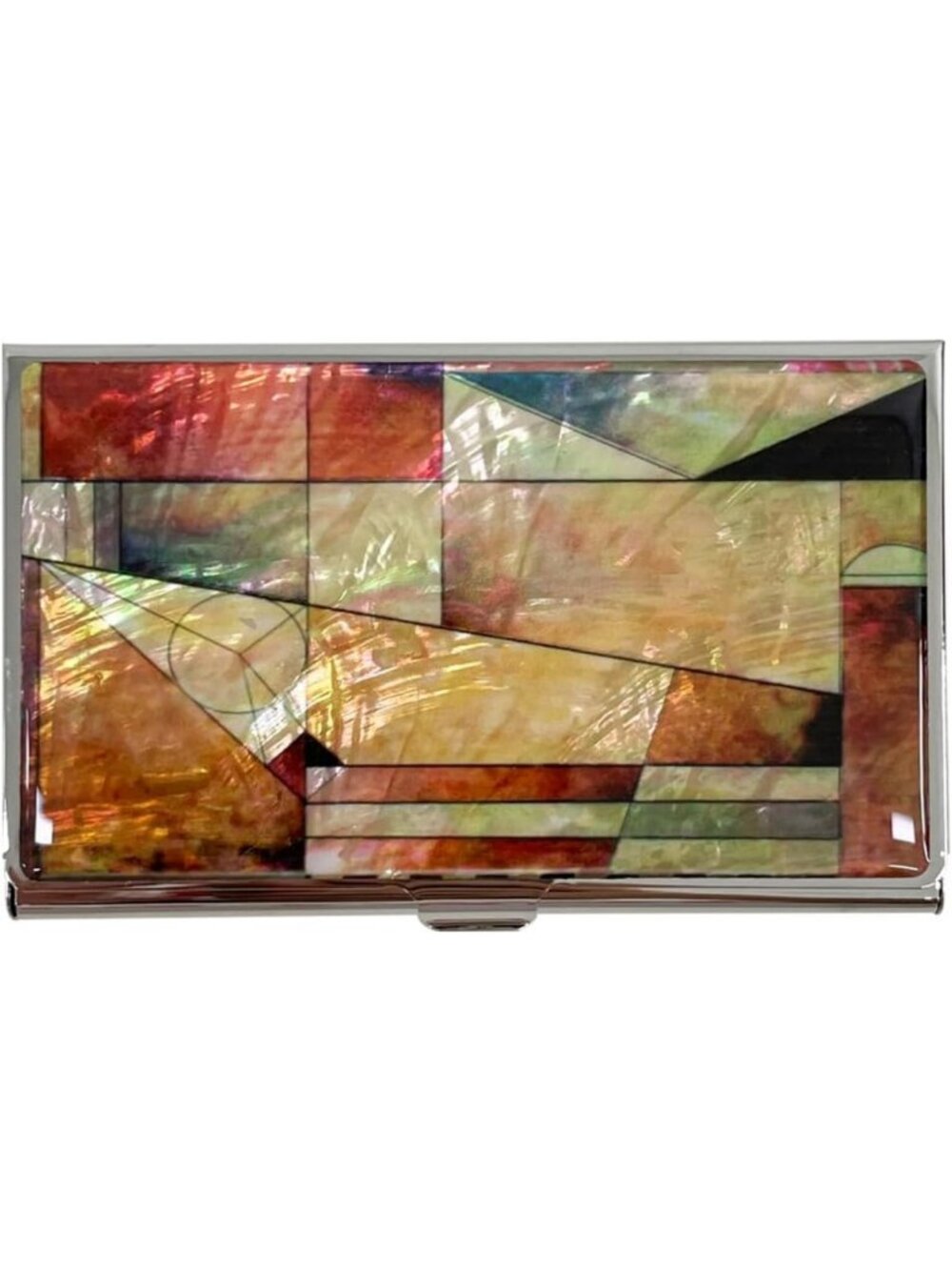 Elegant Mother of Pearl Business Card Holder | Slim Travel Wallet | Engraved